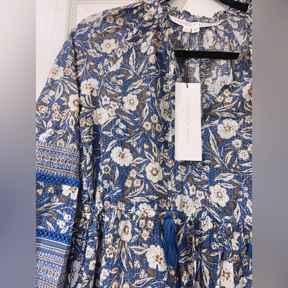 NWT $448 Veronica Beard Danica Printed Floral Dress